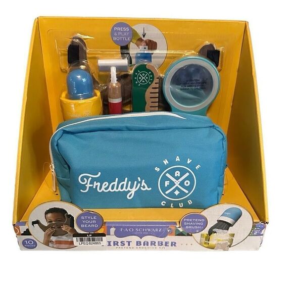 FAO Schwarz FIRST BARBER Pretend Shaving Kit Freddy's Shave Club Grooming New - Picture 1 of 7